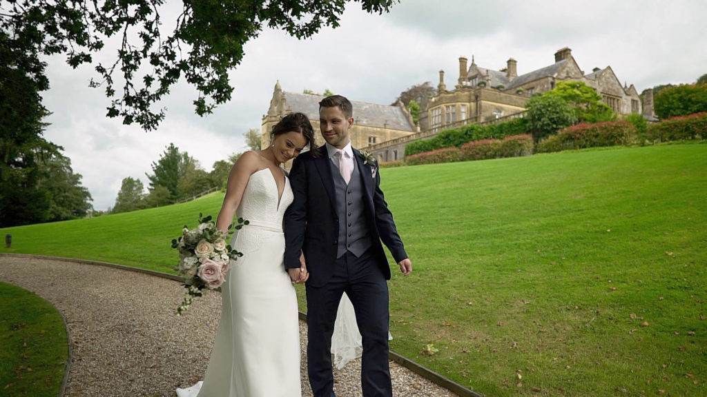 wedding couple shot at Chedington Court in Dorset by wedding videographer VT FILMS